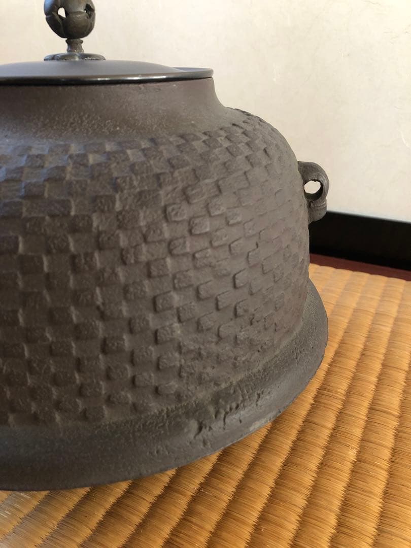 真形釜　初代　畠春斎氏作　共箱入