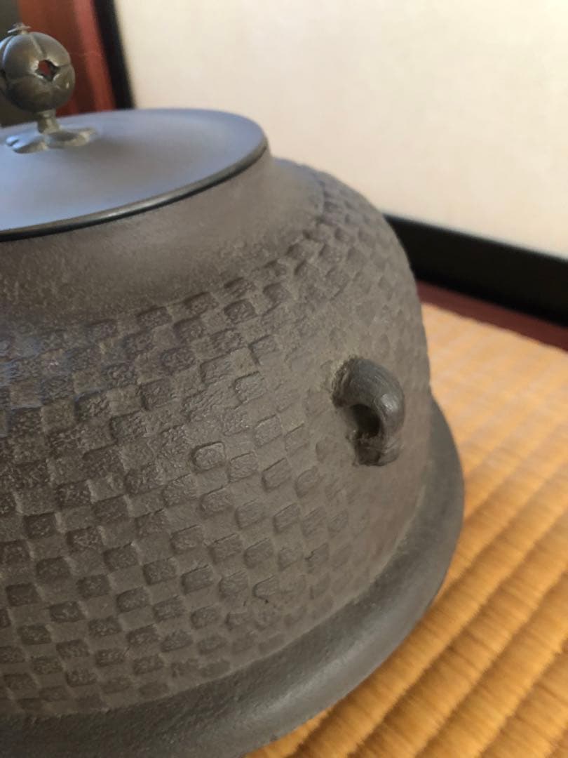 真形釜　初代　畠春斎氏作　共箱入