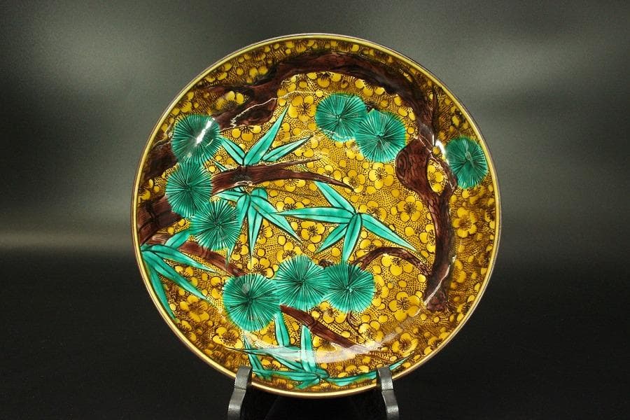 古九谷写 色絵 皿 φ30.5㎝(メ1056-3)