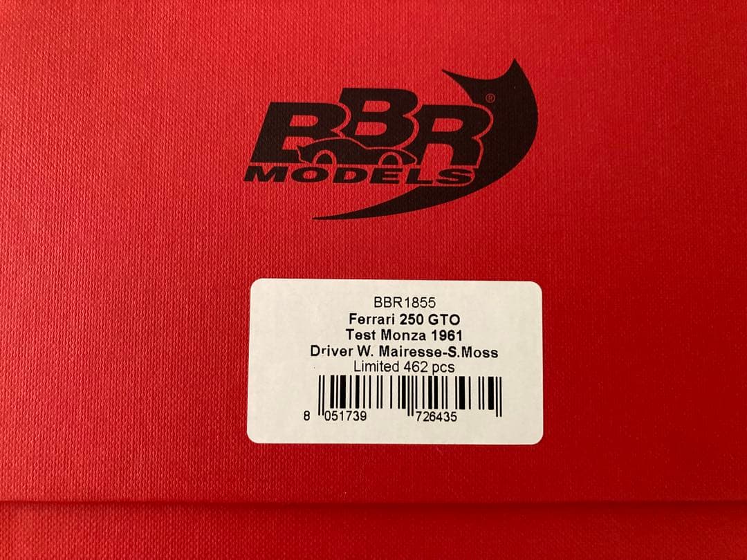 【新品未使用】BBR 1/18 Ferrari250GTO Test Monza
