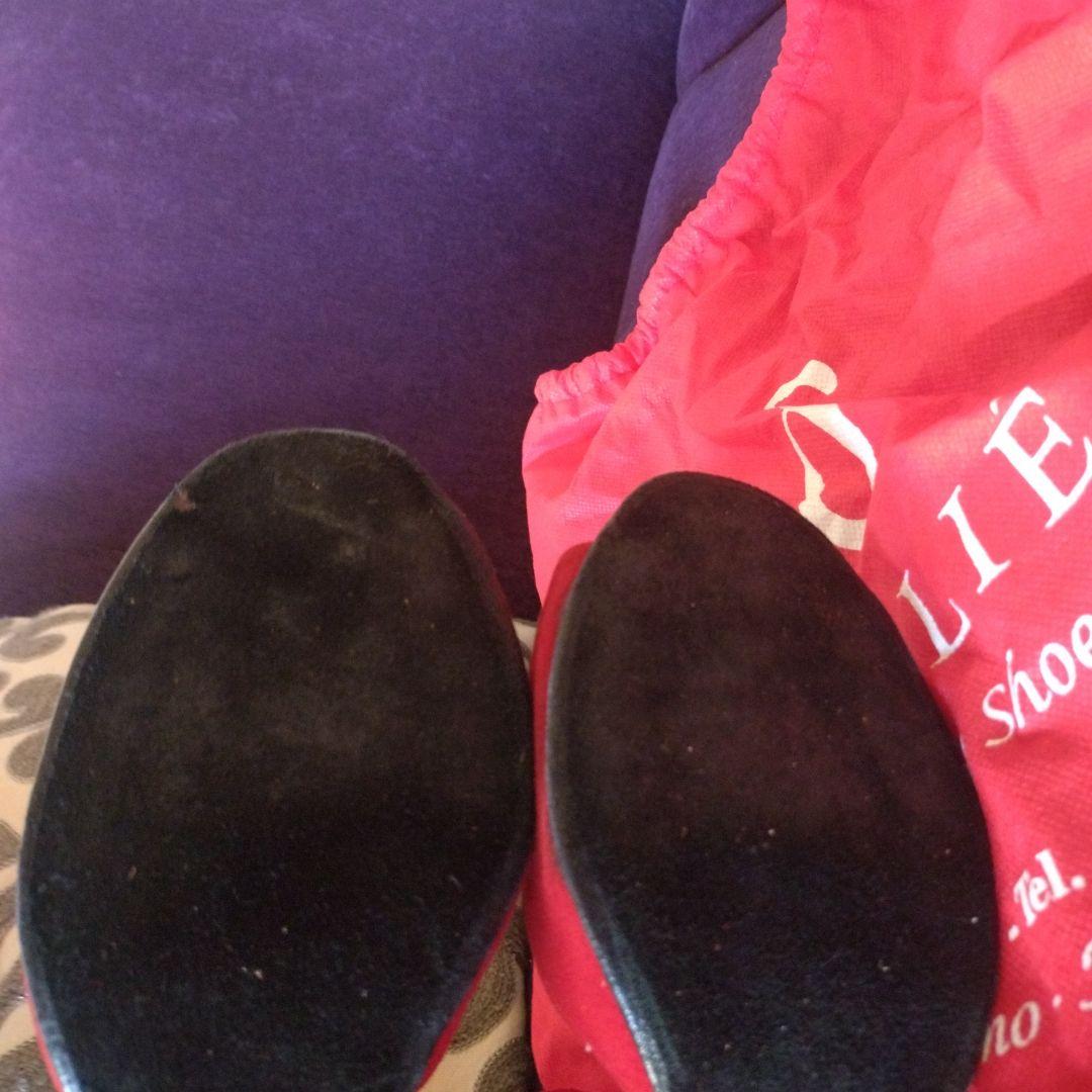 一度使用ほぼ新品 Delié 赤サンダル アルゼンチンタンゴ 社交ダンス