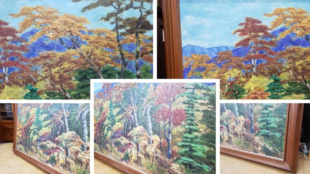 K21　白日会会員　濱口佐蔵作　１９７６年作　油絵100号　額付き