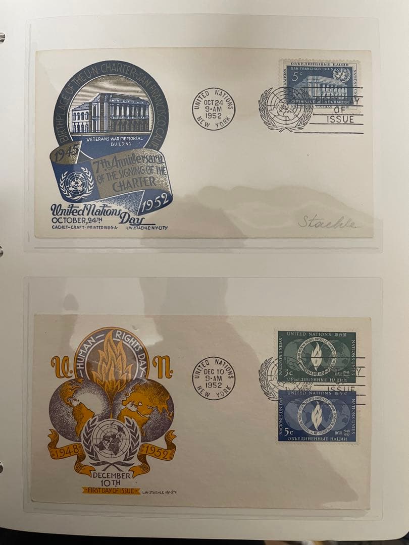 国連FDCカード 1950〜1980年代 初日カバー UN