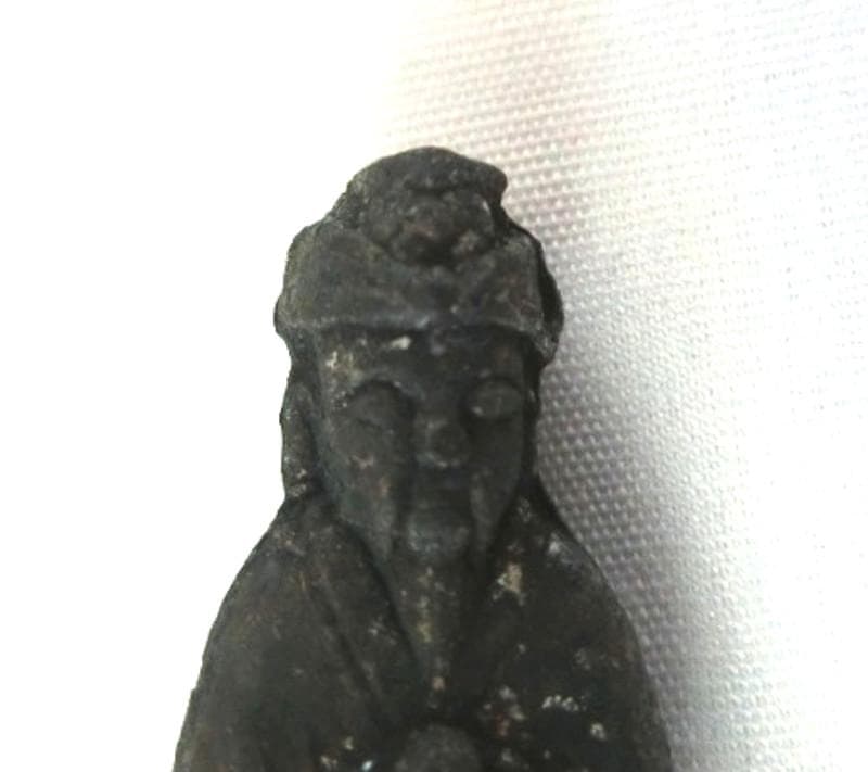 古銅　仏像　観音菩薩立像　合掌印　懐中仏　携行仏像　豆仏像