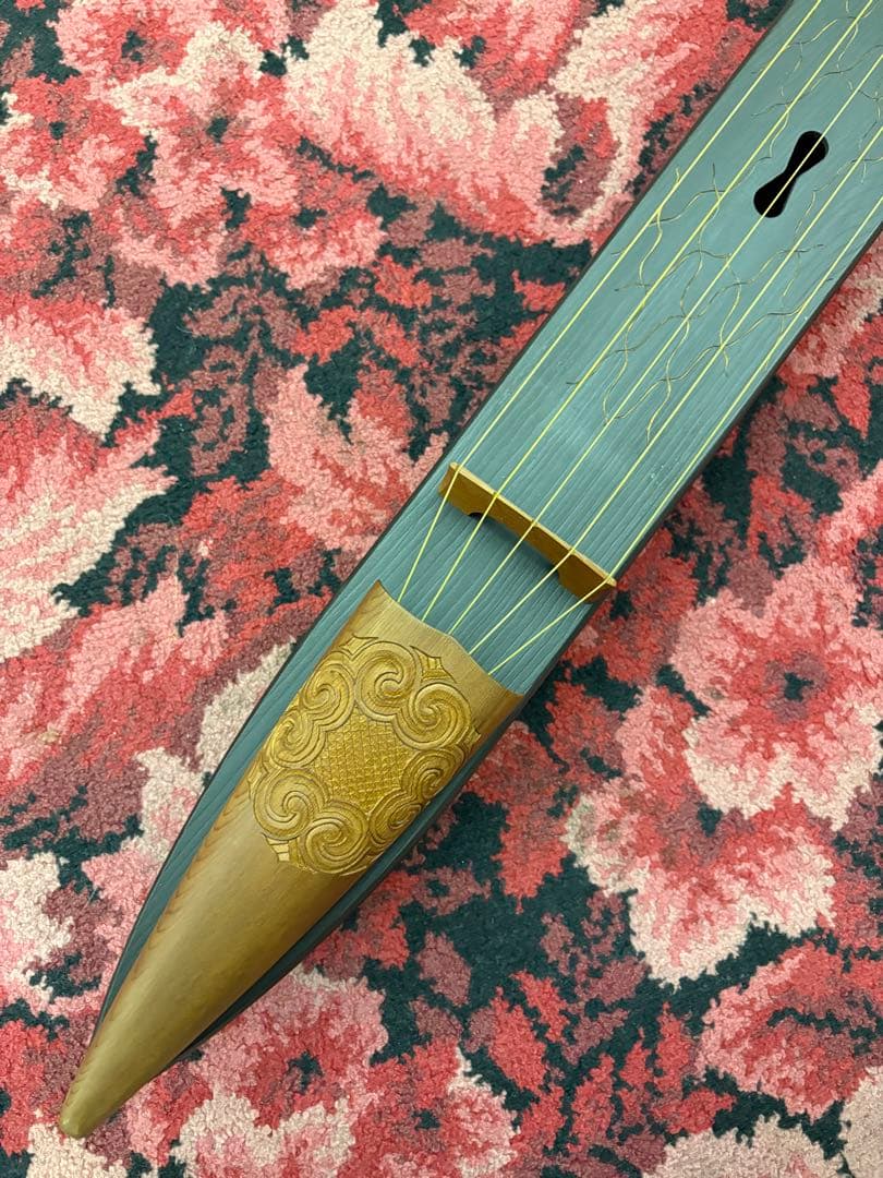 アイヌ　楽器　弦楽器　トンコリ　トンコリ工房イノンノ製　三味線弦　美品　五弦琴