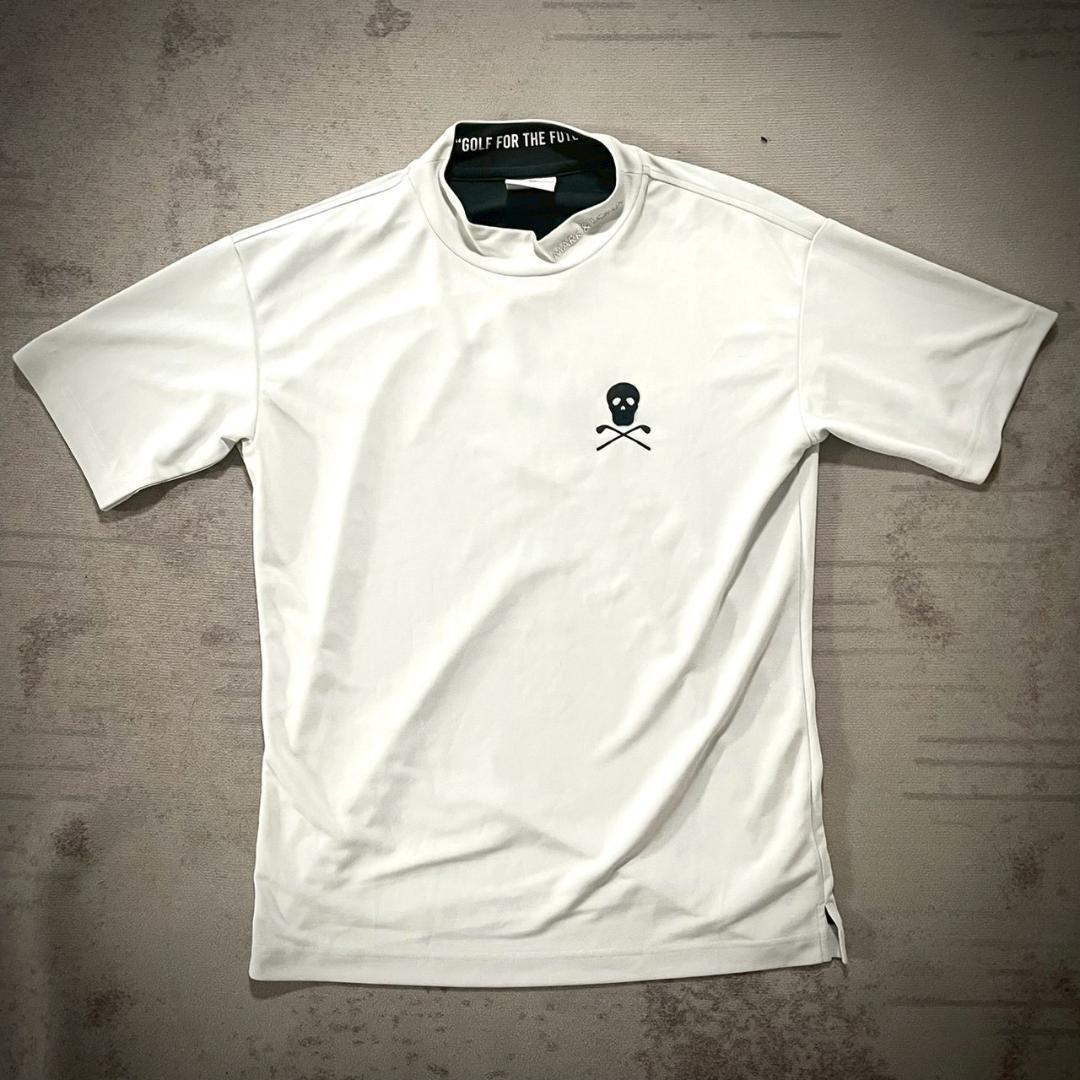 超美品 MARK&LONA 半袖モックネック 白 46