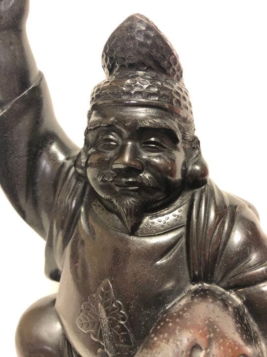 ■七福神・えびす様　ブロンズ像■置物・銅像・福の神・恵比寿・開運・縁起物