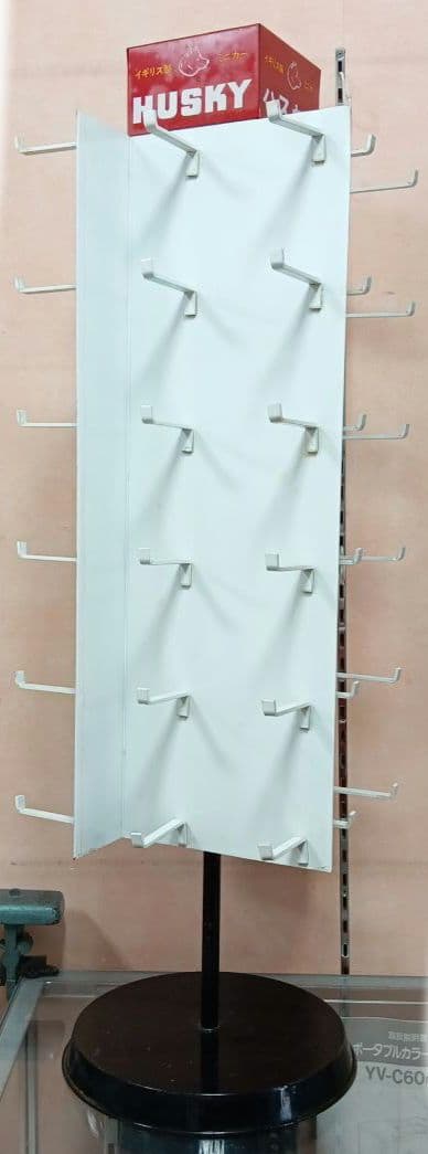 希少　非売品　HUSKY ディスプレイスタンド 回転　スチール　レトロ　陳列