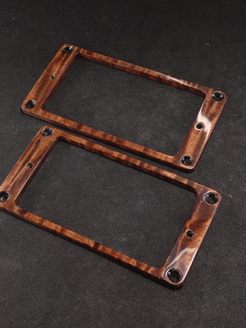 （注文分）ウッドパーツ4種/カーリーメイプル材 ダークブラウンクリア仕上げ