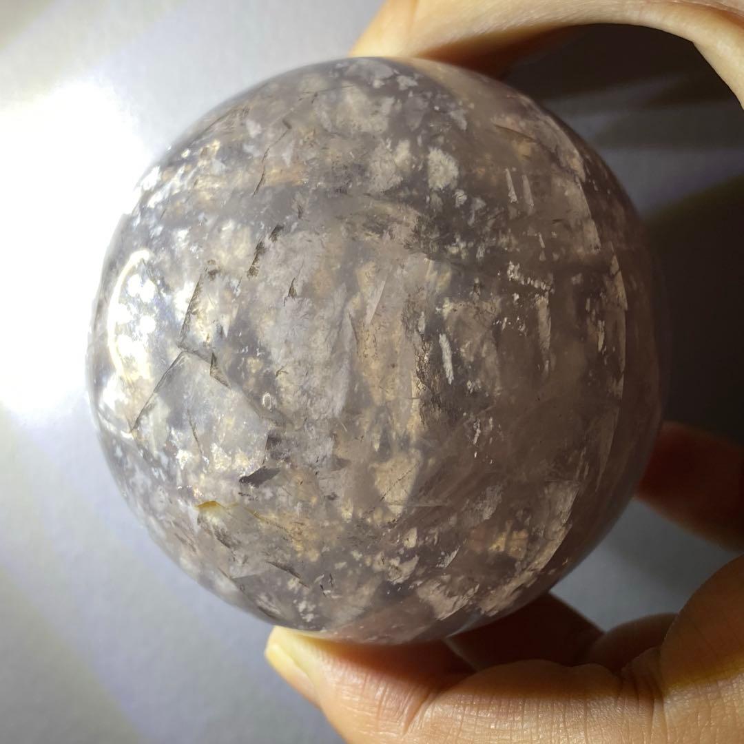 高品質　天然石　マイカインフローライト　フローライト　丸玉　スフィア