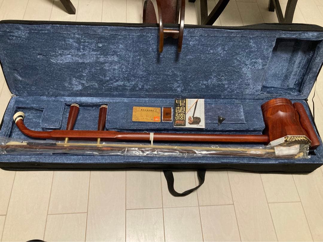 新品未使用 中胡/中国輸入品 低音二胡 上級紅木