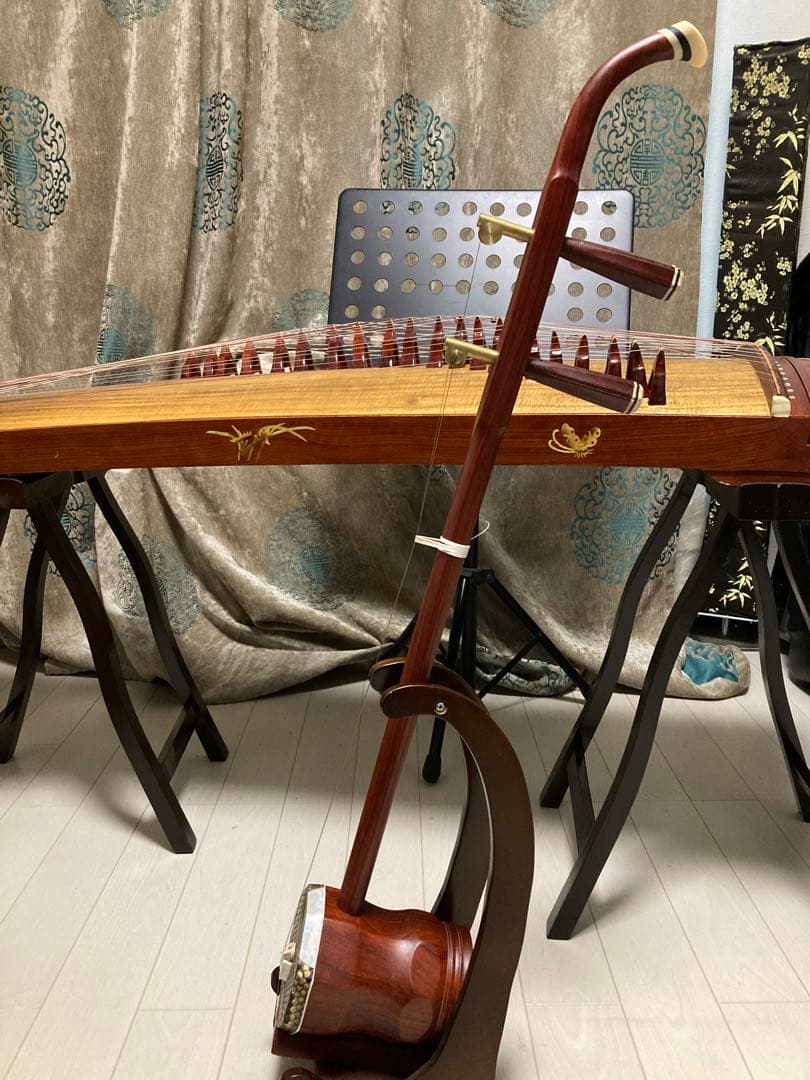 新品未使用 中胡/中国輸入品 低音二胡 上級紅木