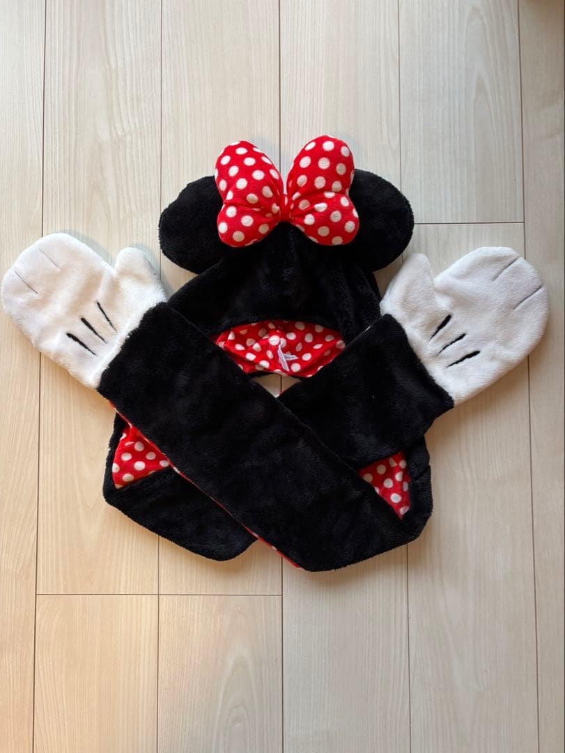 ミニーマウス風マフラーキャップ