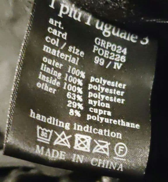 1PIU1UGUALE3 　GOLF 冬用ゴルフブラックパンツ　中綿ダウンパンツ