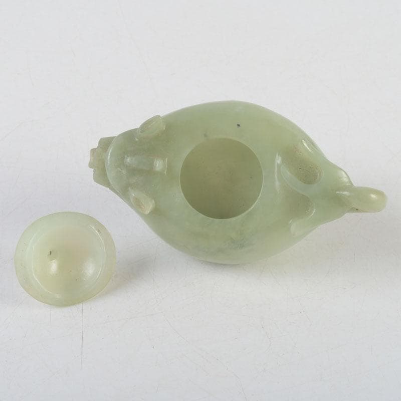 中国　書道具　玉石彫刻　神獣刻　水滴　V　9592