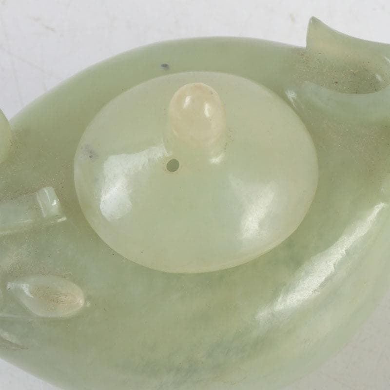 中国　書道具　玉石彫刻　神獣刻　水滴　V　9592