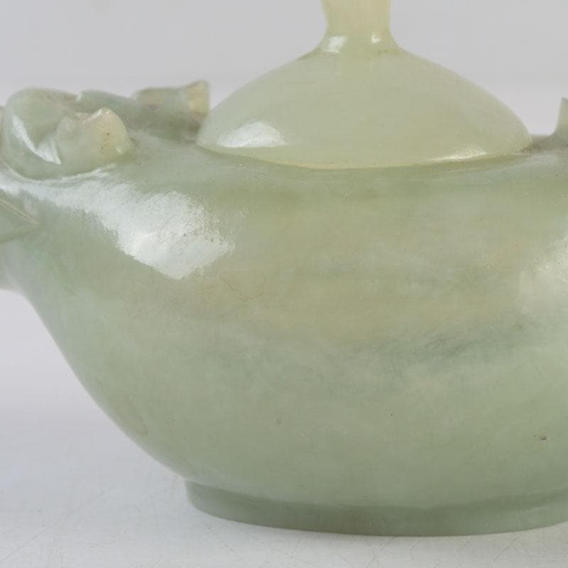 中国　書道具　玉石彫刻　神獣刻　水滴　V　9592