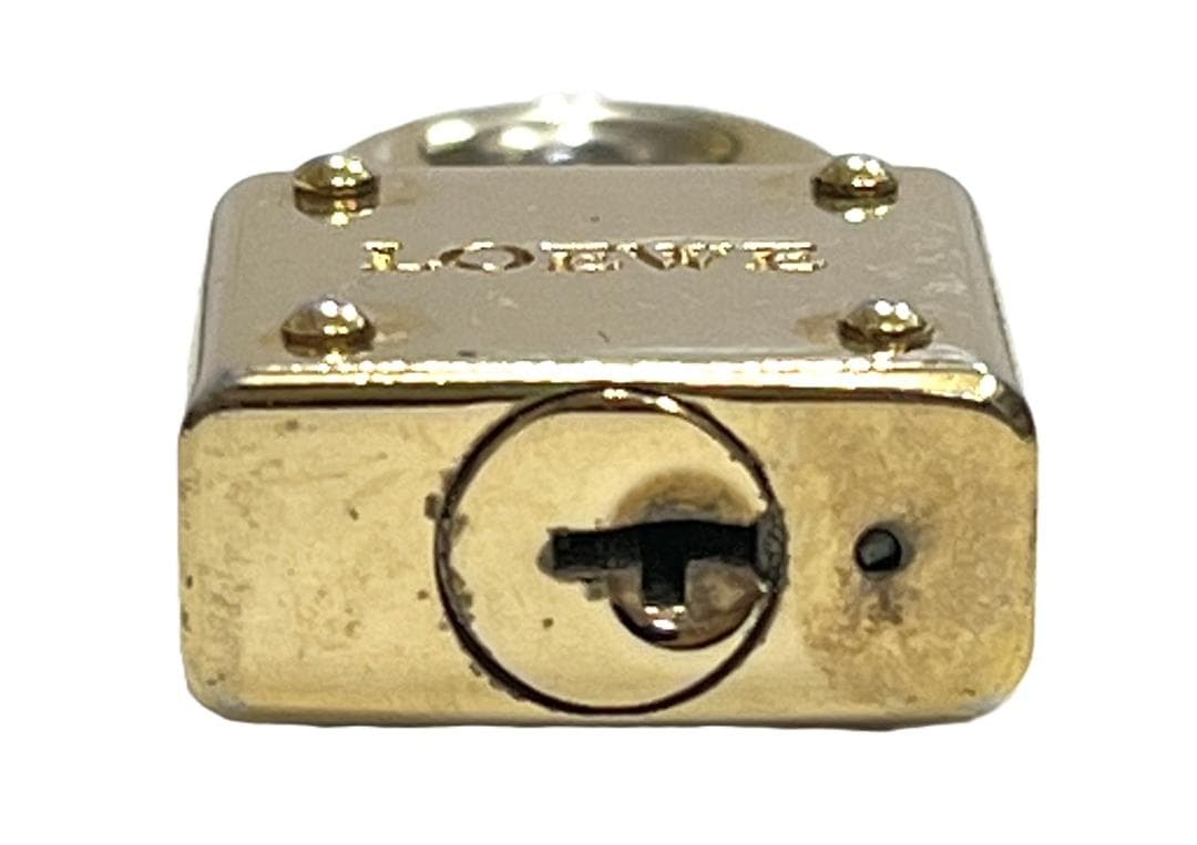 ロエベ カデナ＆キー＆クロシェット 南京錠 ゴールド 中古品 (93085)