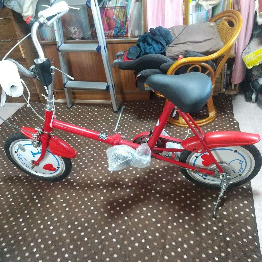 激レア マーチャリ 日産マーチ ノベルティ　折り畳み自転車　赤色　I LOVE