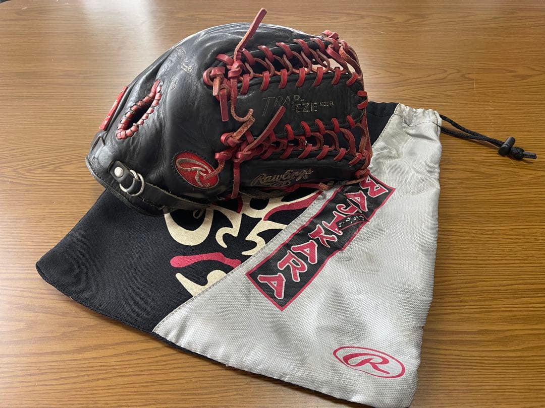 Rawlings 軟式野球 外野手グローブ 限定バーノンウェルズモデル 黒/赤