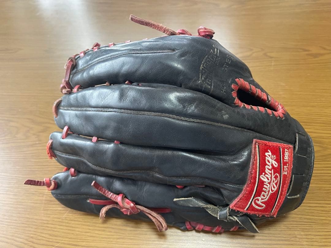 Rawlings 軟式野球 外野手グローブ 限定バーノンウェルズモデル 黒/赤