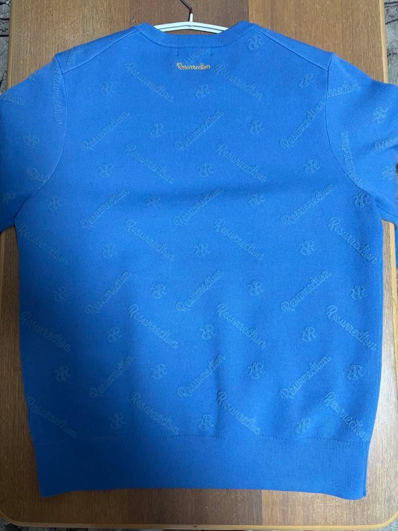 美品 Resurrection レザレクション 総柄ニット L ブルー