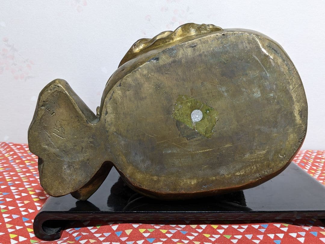 ⭐️中国銅器 仏像 布袋像 縁起置物 唐金 宣徳銅 桃 瓢箪 招運 銅製 骨董品