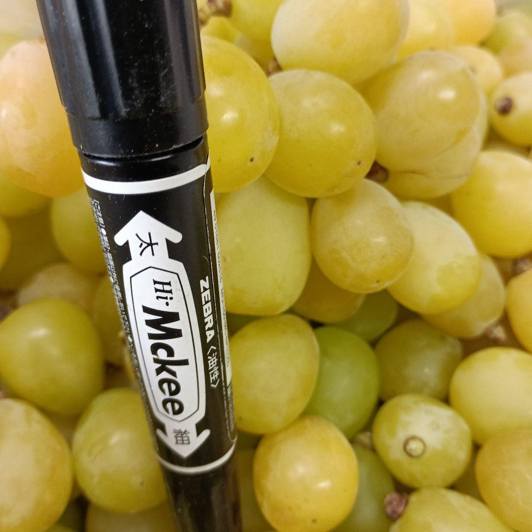 シャインマスカット完熟多めの、徳用5.5キロ入りの粒バック入りになります。