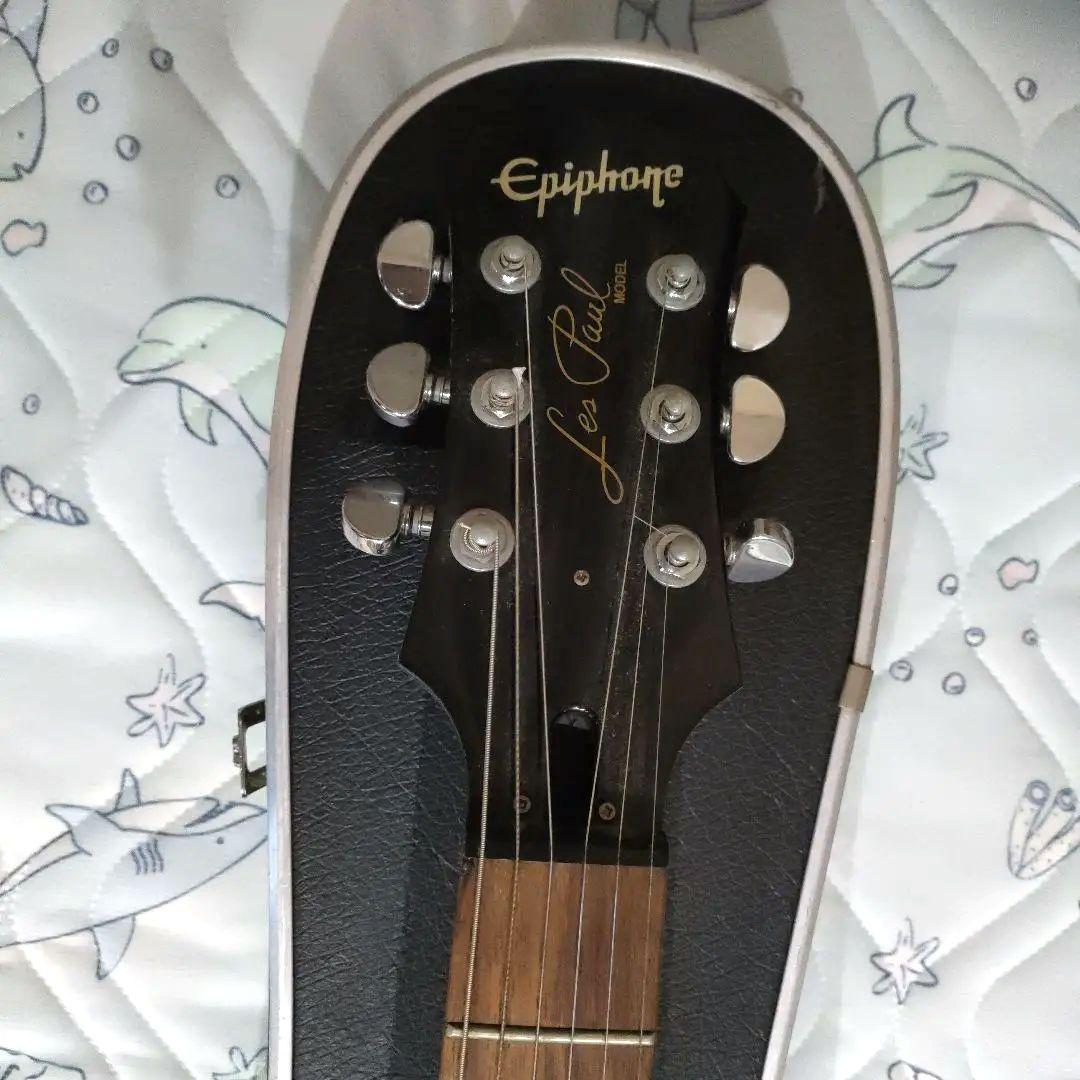 エピフォン レスポール スタジオ ブラック 黒 ケースとストラップとスペア弦付