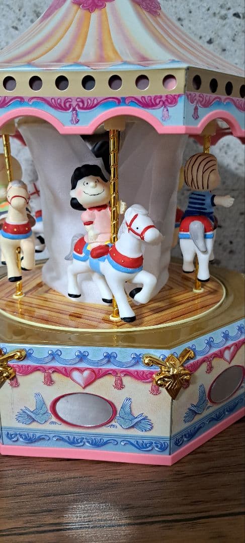 スヌーピー 陶器 吉徳 オルゴール カセット メリーゴーランド ブリキ