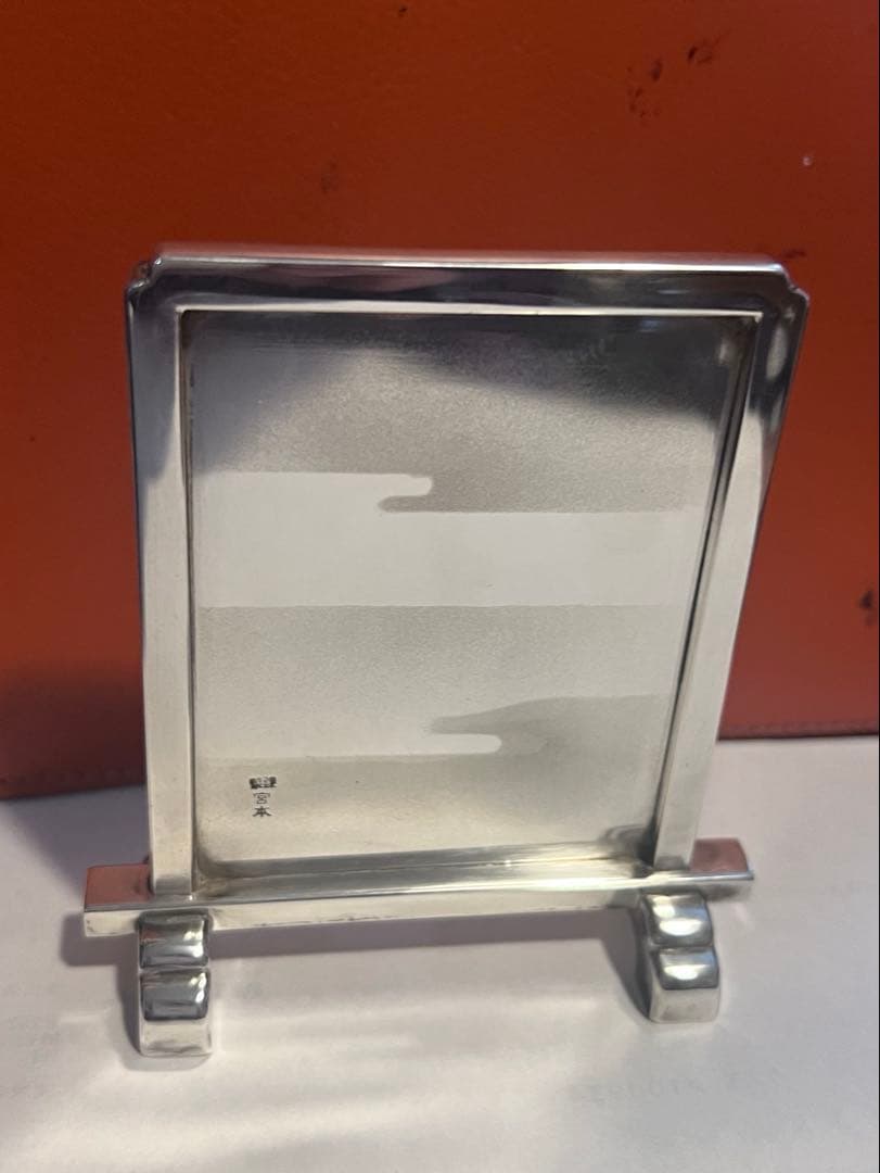 銀製小型の飾り一曲屏風