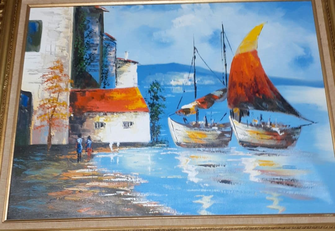 油彩のヨットハーバーです