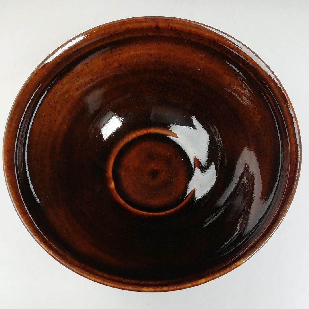 Ｗ１３５　数茶碗　五客『天目色絵つぼつぼ画』『清閑寺窯　杉田祥平 造』　共箱