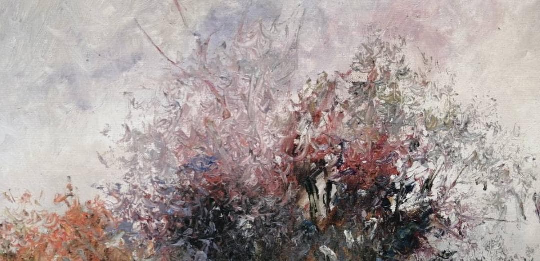 1【真作】アンナ・オルシェウスカ 油彩 1988年 ポーランド 風景画 自然