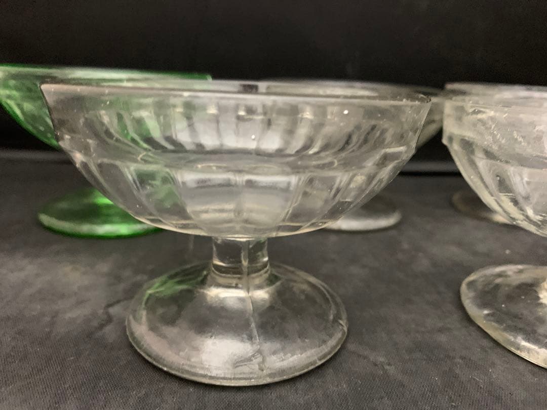 アンティーク　レトロ　かき氷ガラス　ガラスコップ　5客