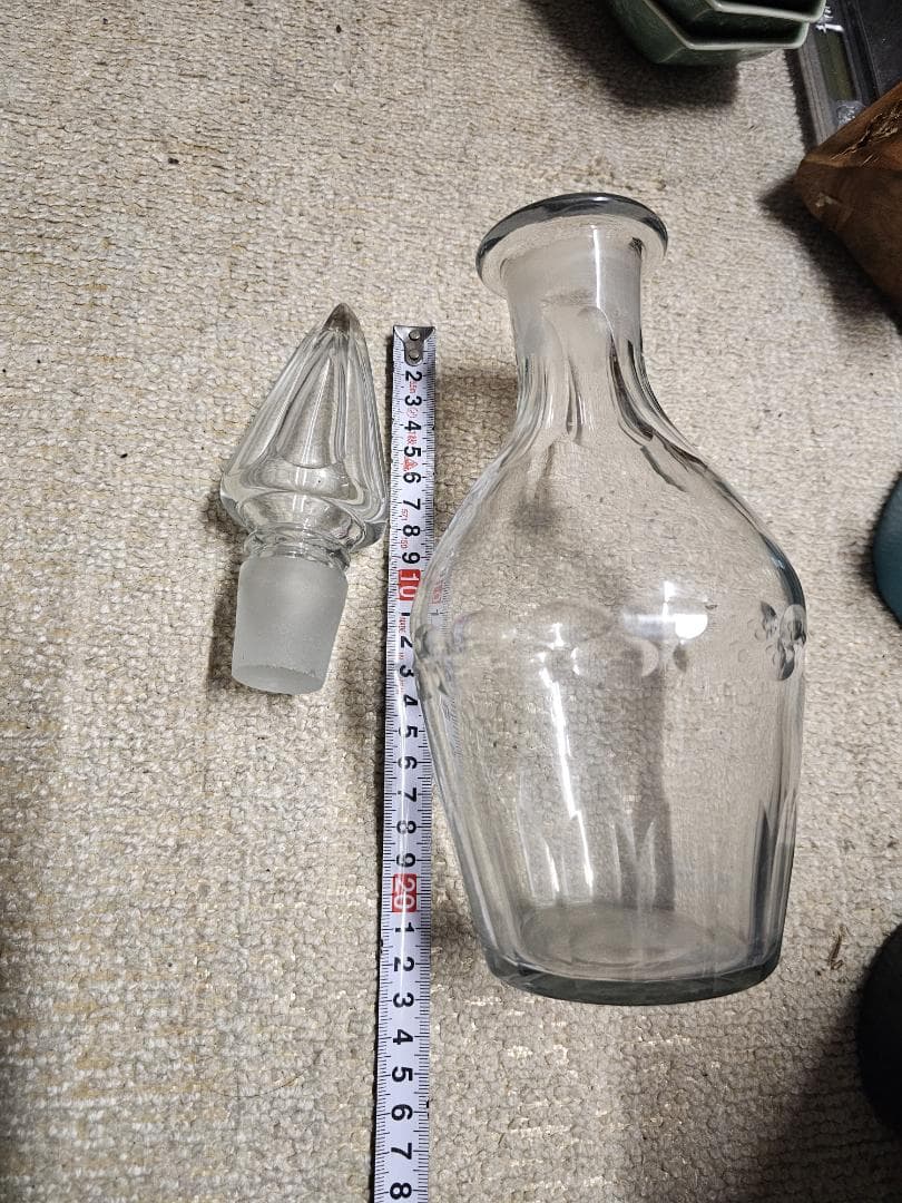 く*ん様 大正から戦前 ウランガラス デキャンタ カットガラス