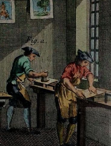 お値下げ　額装品　古典版画　18世紀　ディドロー　百科全書　「銅版印刷」　極美品