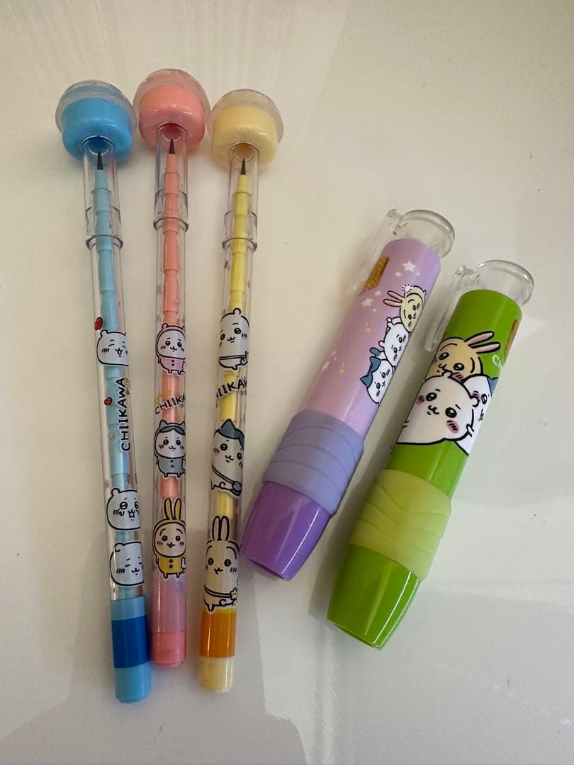 韓国　ちいかわ　正規品　ロケット鉛筆3本、消しゴム2個　KAME様おまとめ