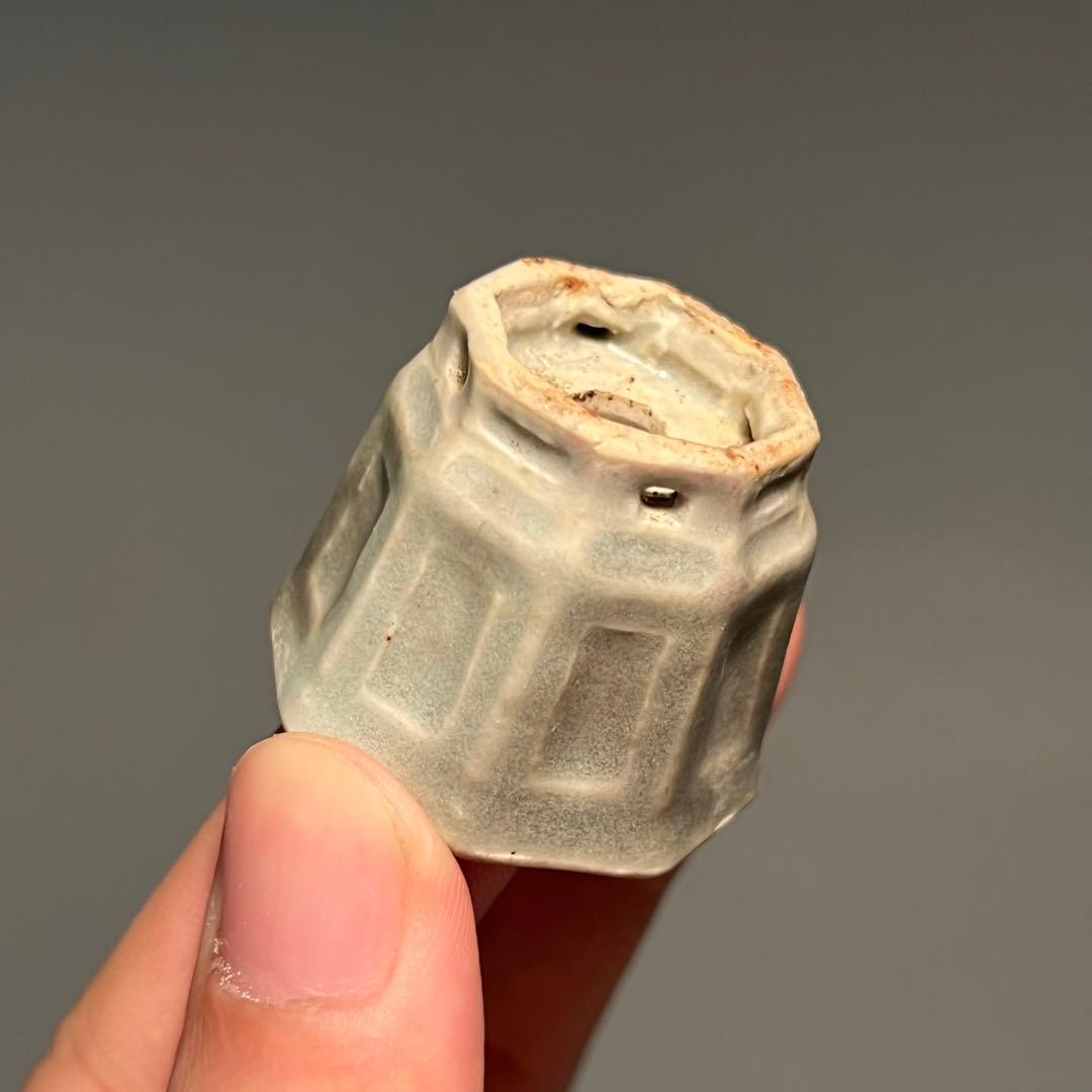 792.夢陶 額入八角豆鉢 盆栽鉢 植木鉢 3.4*3.2*我2.8cm