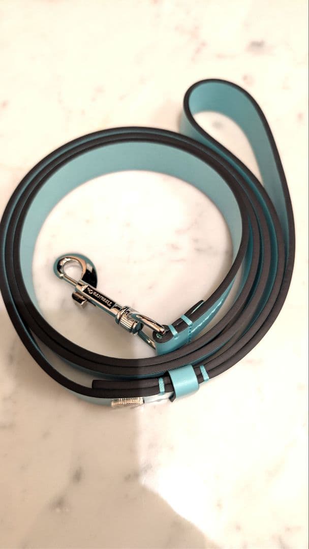 ■試着のみ 新品未使用 TIFFANY 首輪+リードセット Lサイズ 中〜大型犬