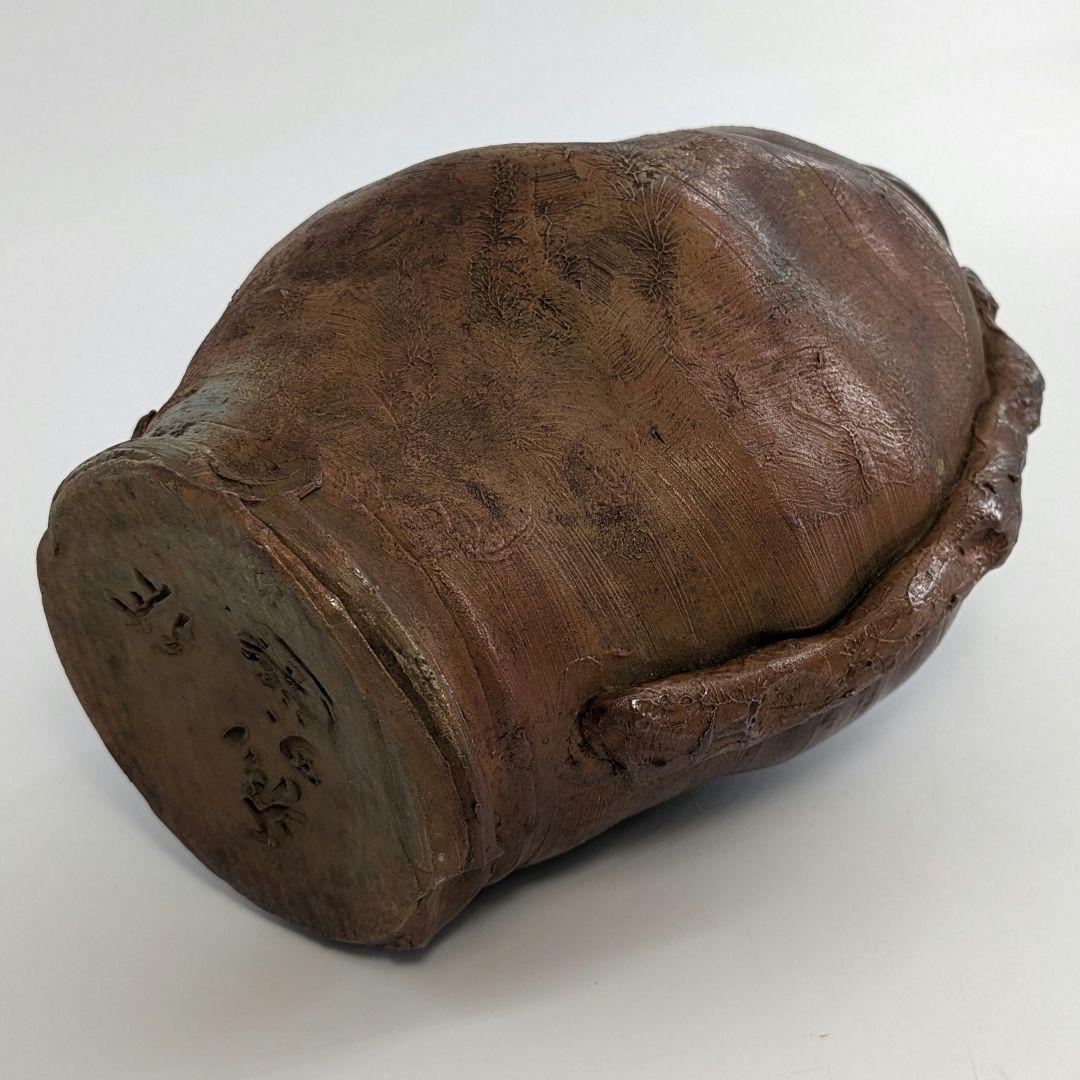 超希少 木南知加選 備前焼 舟虫花入 花器 フラワーベース 花瓶 華道具 花生