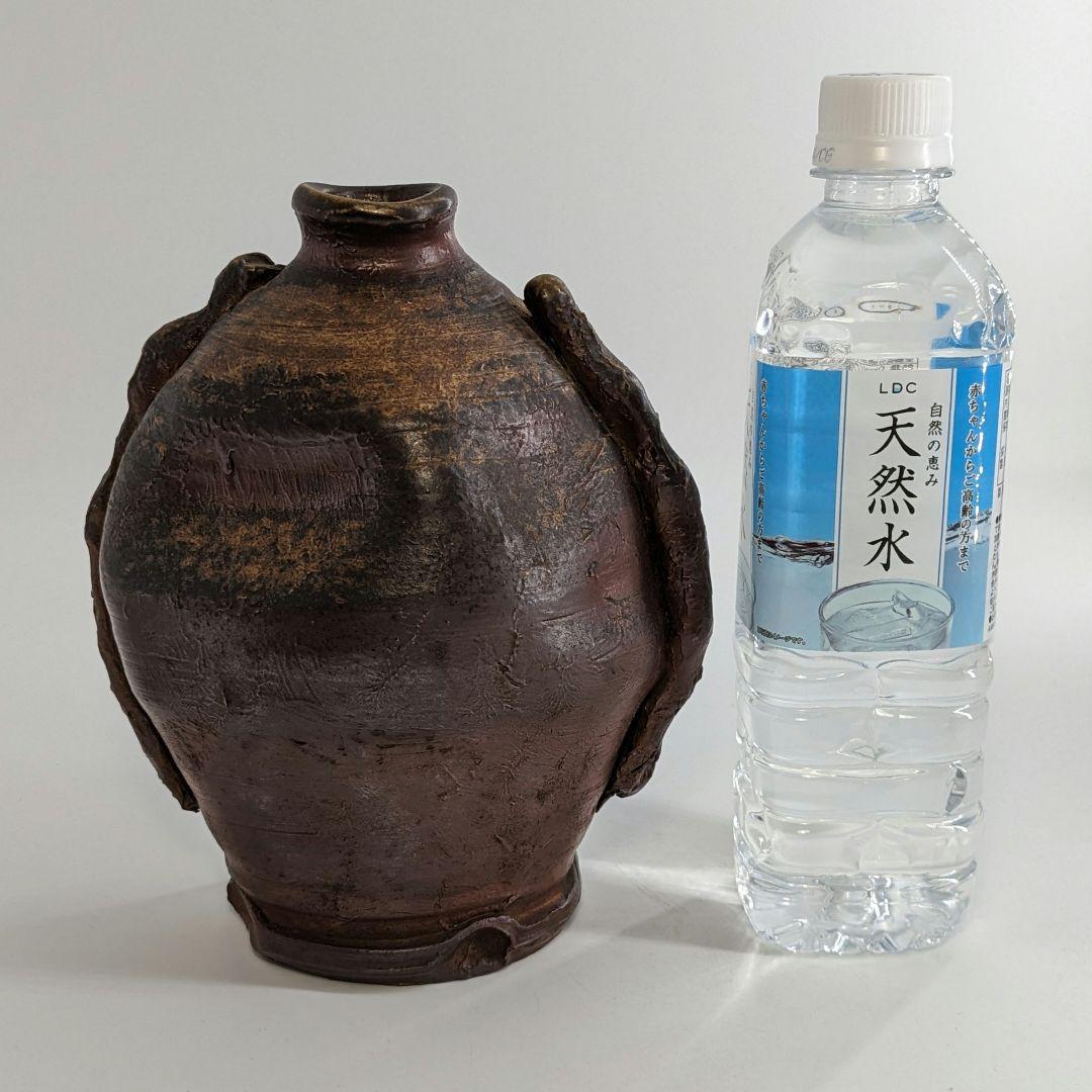 超希少 木南知加選 備前焼 舟虫花入 花器 フラワーベース 花瓶 華道具 花生