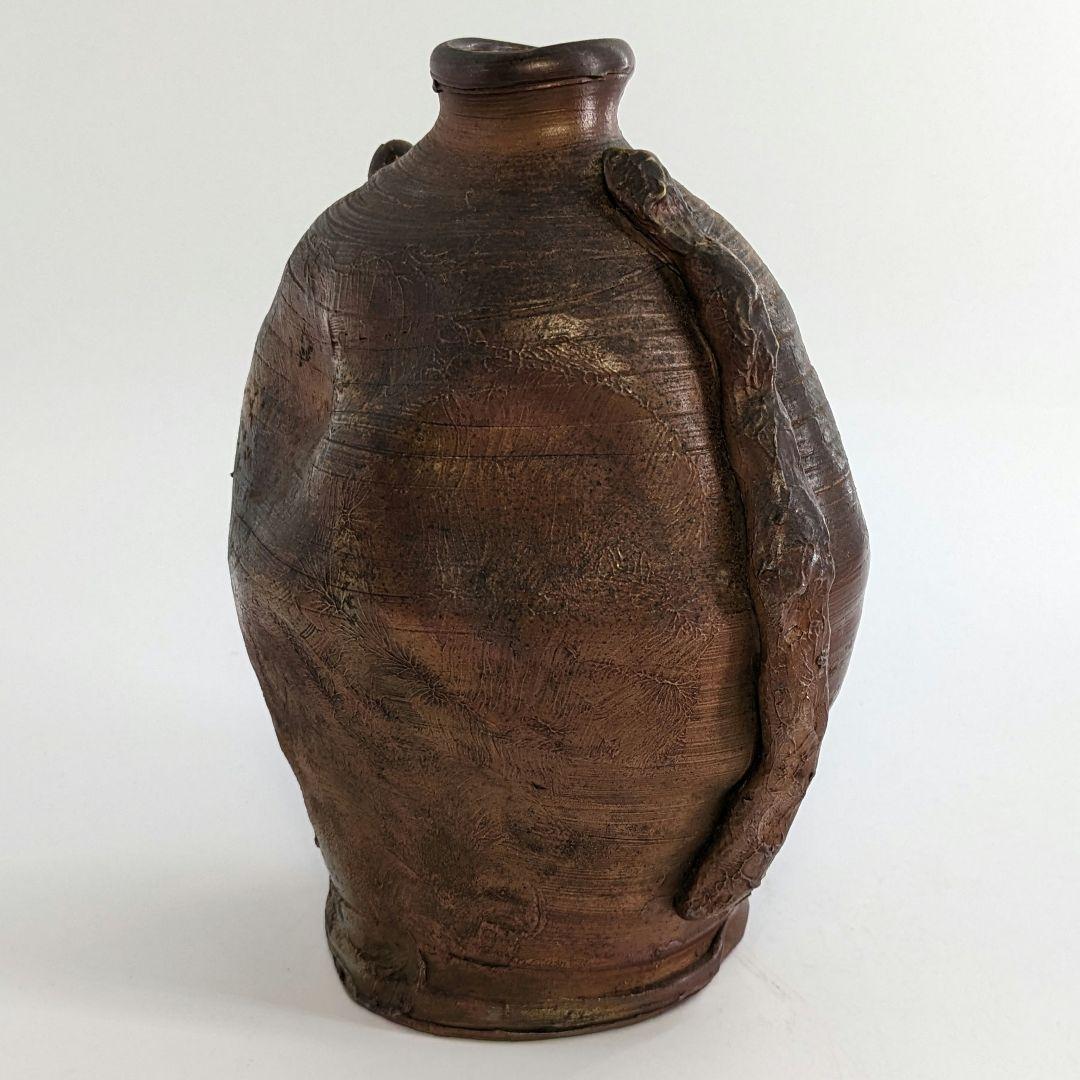 超希少 木南知加選 備前焼 舟虫花入 花器 フラワーベース 花瓶 華道具 花生