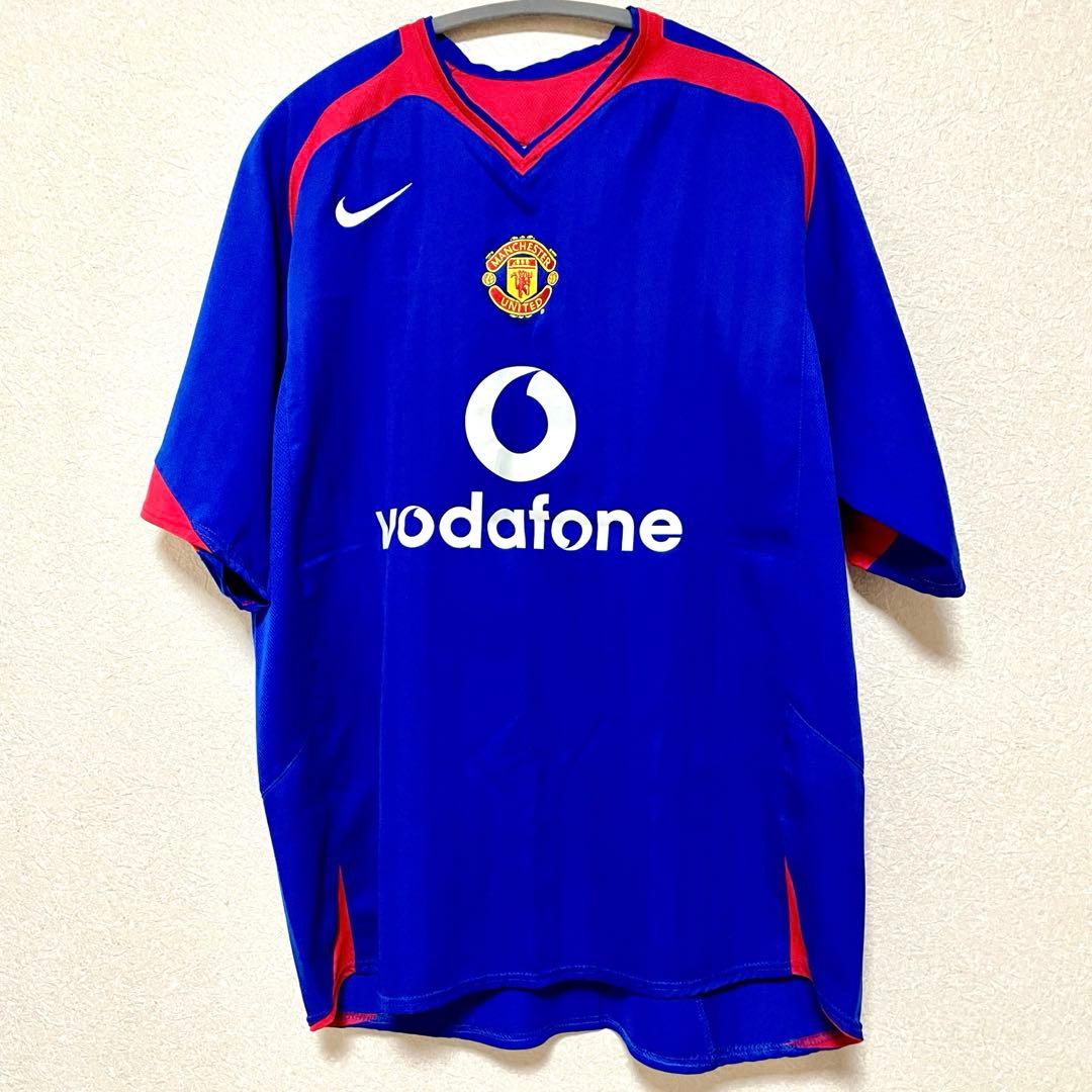 【正規品】マンU 05-06 アウェイ 青 XL ボーダフォン