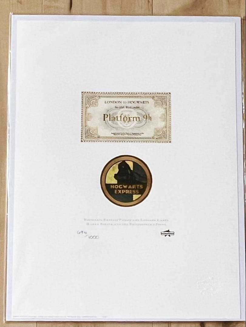 ハリーポッター　ミナリマアートプリント　ボグワーツ特急チケット　荷物ラベル　レア