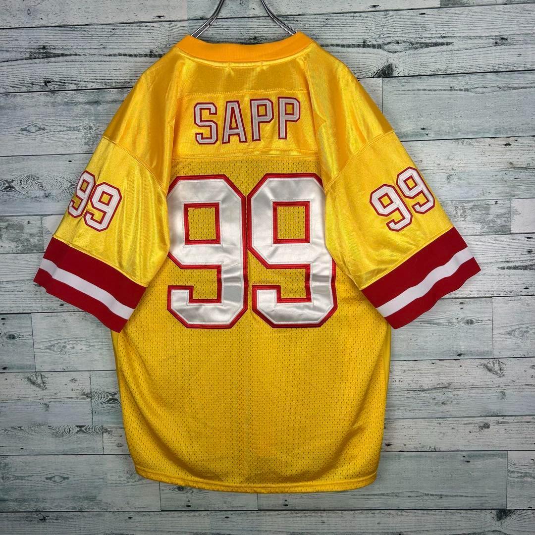 NFL 全刺繍 半袖 アメフトゲームシャツ イエロー L 5159