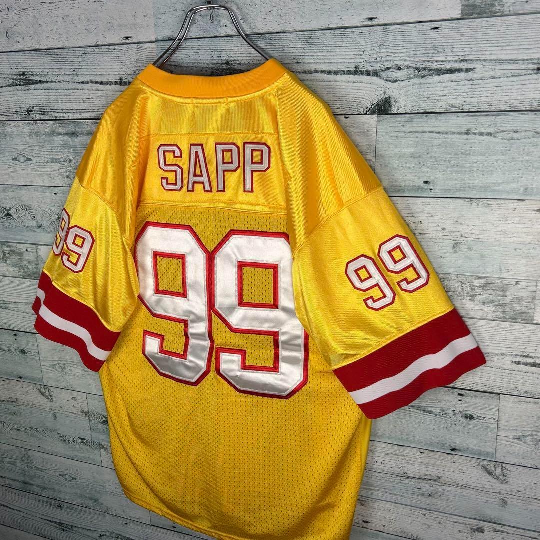 NFL 全刺繍 半袖 アメフトゲームシャツ イエロー L 5159