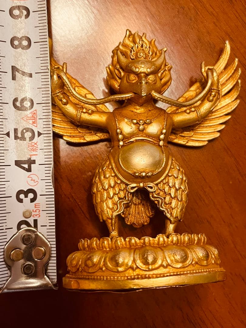 ＜チベット密教 新品1点物＞鍍金 ガルーダ（迦楼羅／金翅鳥）尊像 不死鳥