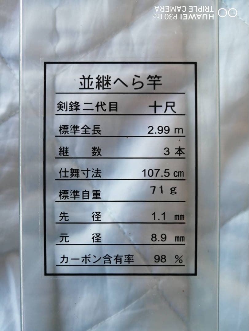 剣鋒 10尺 ヘラブナ竿