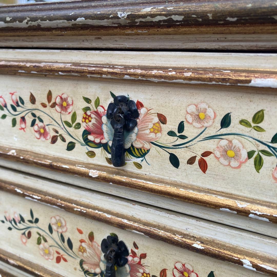 n*2様 西洋 古家具 チェスト 7段 花柄 イタリア製 アンティーク